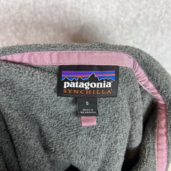 Patagonia Grey Lightweight Synchilla Snap T Fleece Pullover Size Small - Picture 10 of 11